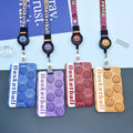 New Arrival Durable Basketball Style Retractable Polyester Badge Reel ID Card Holder Silk Screen Name Tags Protective Cover