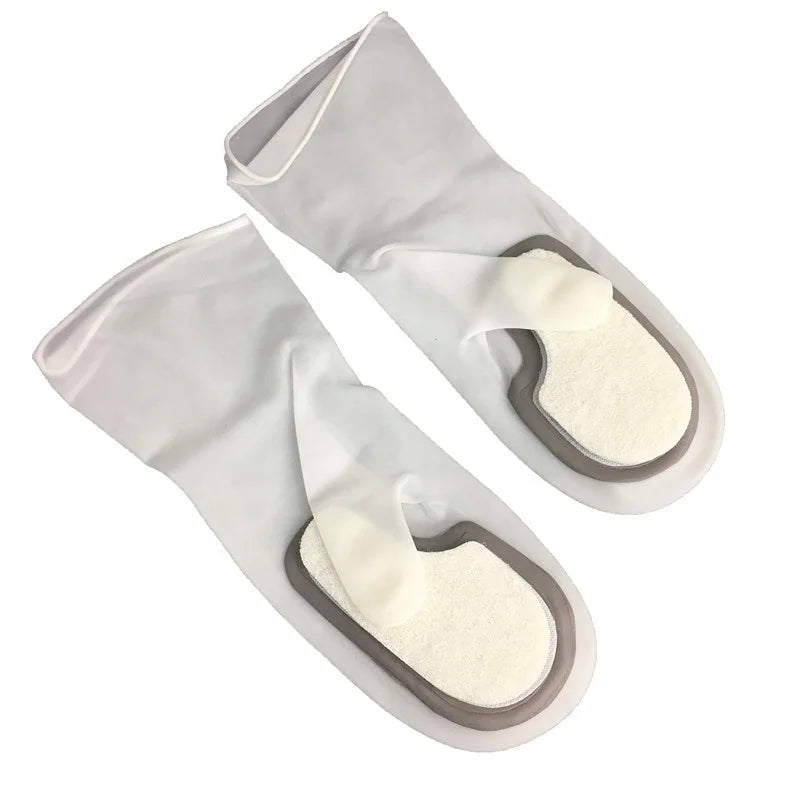1Pair Magic PVC Gloves With Exchangable Scouring Pad for Washing Dishes Kitchen Household
