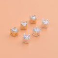 Latest Design 925 Sterling Silver Zircon Square Spacer Beads Gold Plated Square Loose Bead for Diy Bracelet Necklace Jewelry