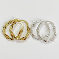 Pure Sterling Silver 925 HeavyTwisted Hoop Earrings 18K Gold Jewelry Twisted Chunky Hoop Earrings