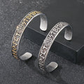 Trend Retro Viking Oden's Rune Alphabet Bracelets 68*12MM Stainless Steel Bangle for Men Jewelry Cuff Bracelet