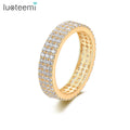 LUOTEEMI Fashion Baguette Cubic Zirconia Wedding Rings for Women Tiny Stone Party Rings Jewelry