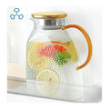 1800ML Transparent Mouth Blown Handmade Eco-Friendly Glass Water Pitcher Lid Set Country Style for Juice Ice Tea Coffee Milk