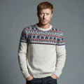 Fashion Men's Nordic Fair Isle Lambswool Sweater Classic Winter Knit Design