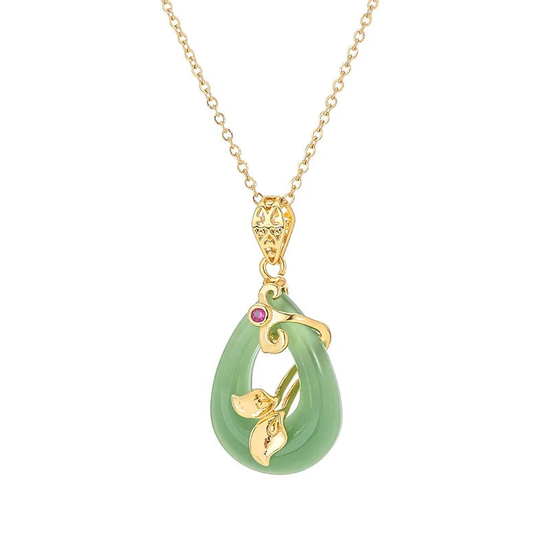 Fashionable and Luxurious Gold Lotus Safety Buckle Lock Bone Chain Stainless Steel Necklace