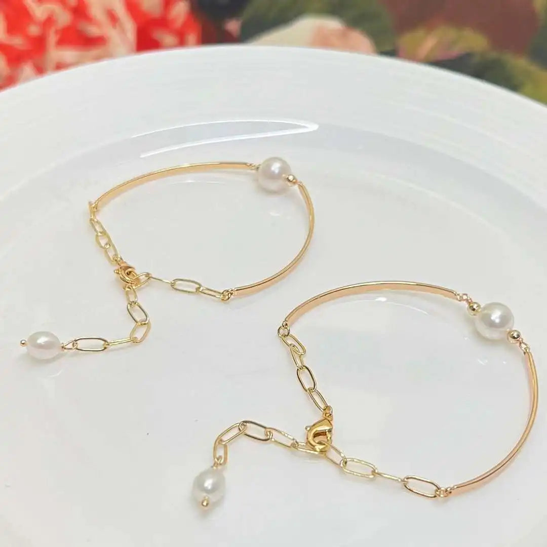 Manufacturer Wholesale Natural High-quality Freshwater Pearl Bracelet Half Moon Bracelet 8-9MM 1 Piece Fashionable Bracelet