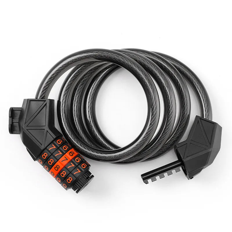 Resettable 5-Digit Password Bike Cable Lock Steel Cable with Mounting Bracket