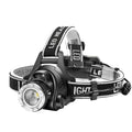 New Ip65 Waterproof Usb Rechargeable Rotating Zoomable Headlamp Head Light Headtorch for Fishing Running Walking Cycling Camping