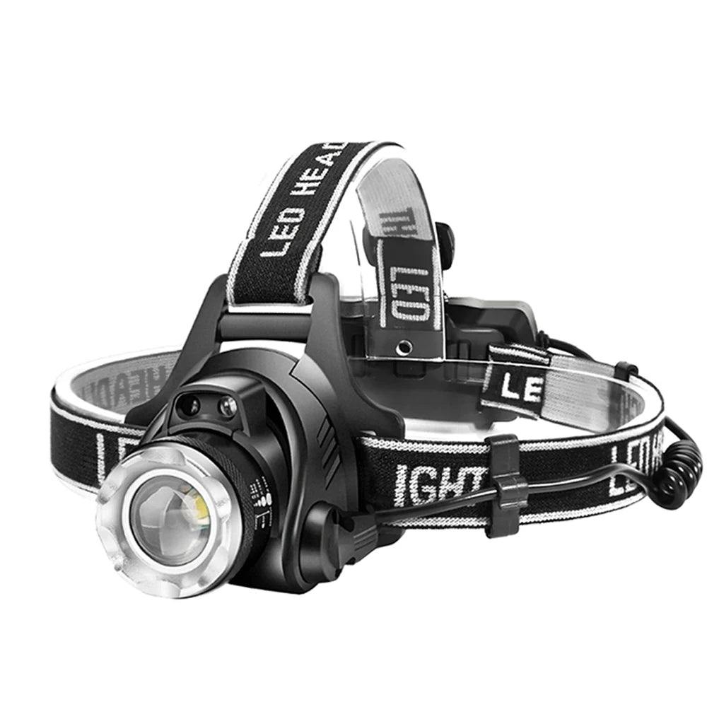 New Ip65 Waterproof Usb Rechargeable Rotating Zoomable Headlamp Head Light Headtorch for Fishing Running Walking Cycling Camping