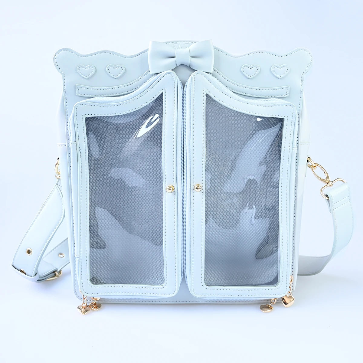 Custom Cute Bear Clear Ita Bag Anime Accessories Crossbody for Kpop Doll Display Concert/Anime Expo Daily Casual Sling Bag