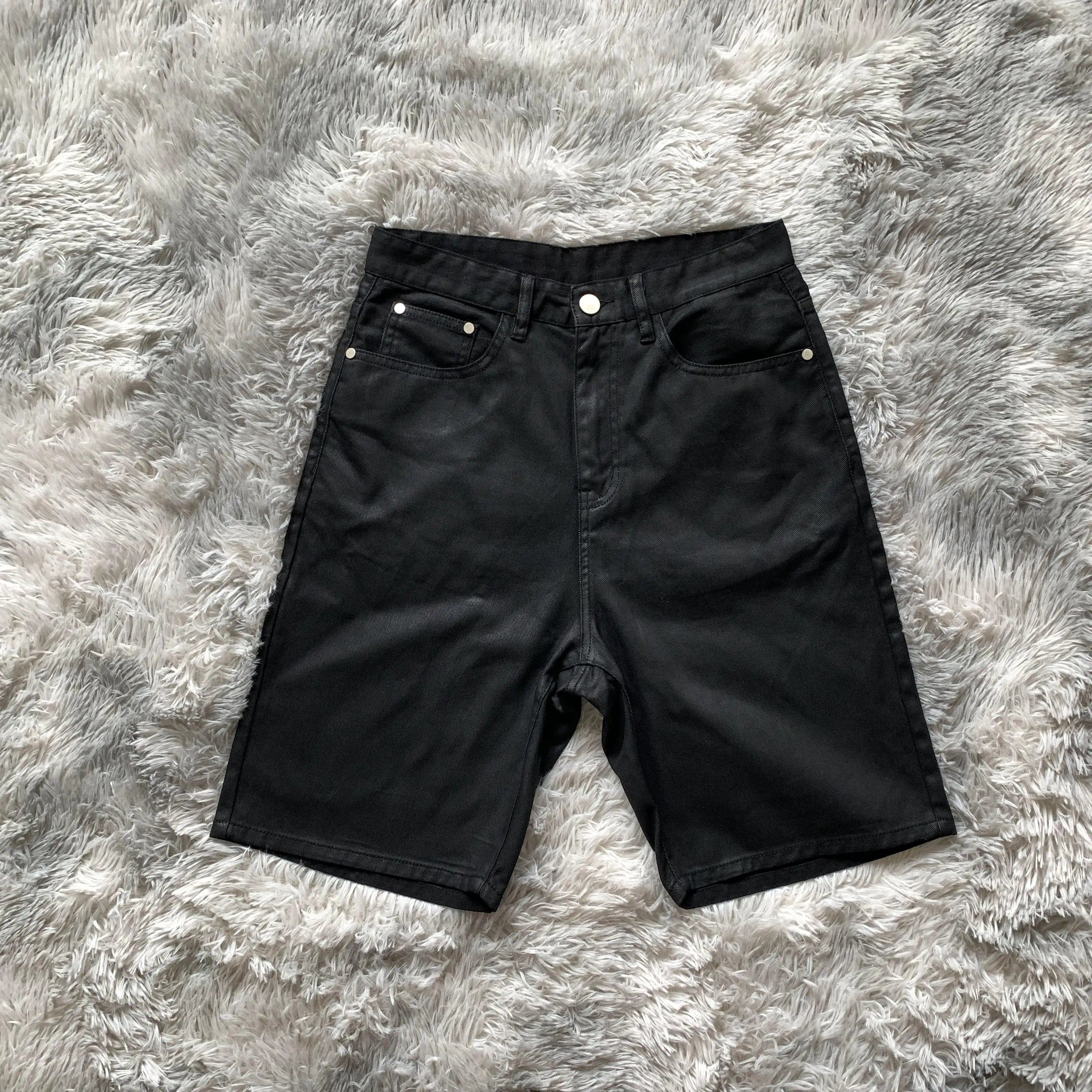 DENIMGUYS Men's Pants&Trousers Streetwear Men Waxed-Coated Shorts Pants