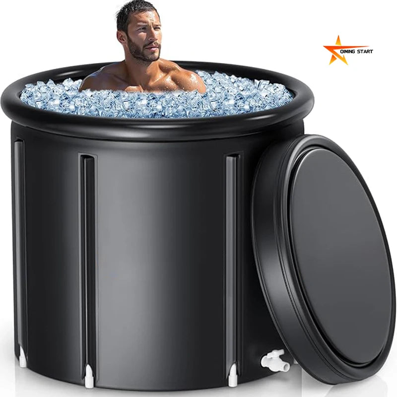 Best Seller 79-gallon 2 Person Cold Pod Ice Bathtub Inflatable Portable Pvc Round Cold Plunge Barrel Tub for Muscle Recovery
