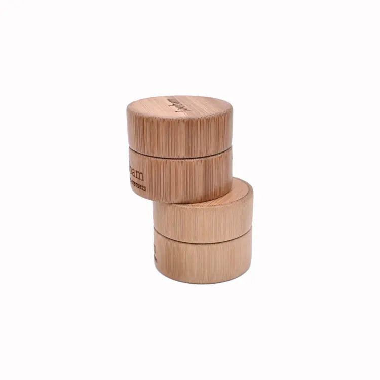 Bamboo Cosmetic 30g 1oz Empty Round Shape pp Inner Eye Facial Cream Gel Bamboo Cosmetic Jars