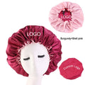 Top Sellers 2019 Custom Private Label Women's Hair Beauty Extra Large Satin Bonnet Logo Drawstring Sleeping Cap Daily Use Four