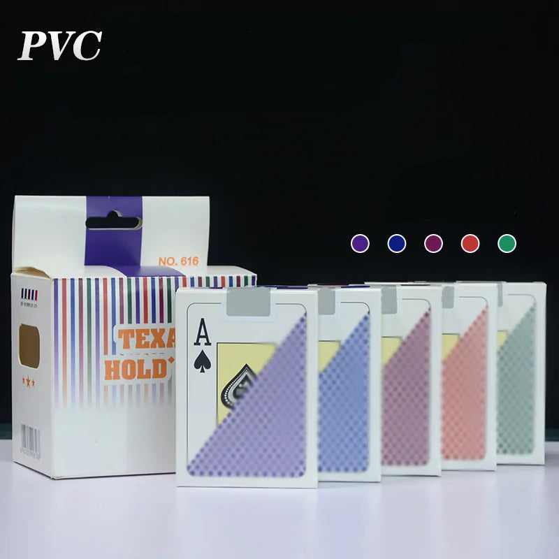Hot Sale JIAYI JY-PC538 PVC Texas Hold'em Poker Cards Waterproof Dull Polish Custom 5deck 170g 88x63mm