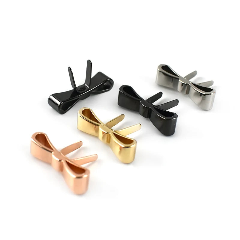 Meetee BK039 27x7mm Bag Decoration Garment Clip Hook Hardware Accessories Bow Shoe Buckle