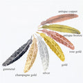 Chinese Classic Brass Metal Bookmark Feather Leaf Shape in Stock