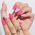 Temooi Wholesale 24Pcs ABS False Nails Short Ballerina Sweet Press on Nails With Nail Glue