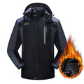 Plus Size Men's Winter Parka Waterproof Wool Fleece Ski Jacket Hood Thicken Warm Outdoor Snowboarding Camping Gear Long Length