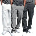 S-4XL Men's Cargo Pants Loose Drawstring Sweatpants With Pockets Sports Straight Trousers Jogging Long Pants