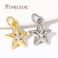 18K Gold Plated Metal Star Charms Brass Zircon Pendants for DIY Earrings Bracelets & Jewelry Making Accessories & Supplies
