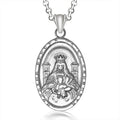 Oval Shape 316L Stainless Steel Pendant Christian Hip-pop Virgin Mary Muslim Arabic Religious Jewelry Fine Pendants Charms