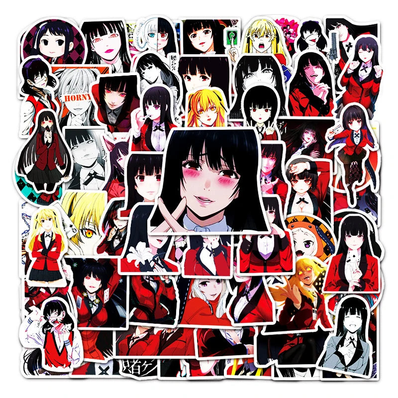 100Pcs Kakegurui Anime Cartoon Graffiti Decorative Stickers Notebook Laptop Waterproof Sticker Set