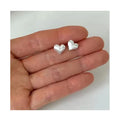 925 Sterling Silver Brushed Heart Shape Girls Stud Earrings for Women Good Friends Gifts