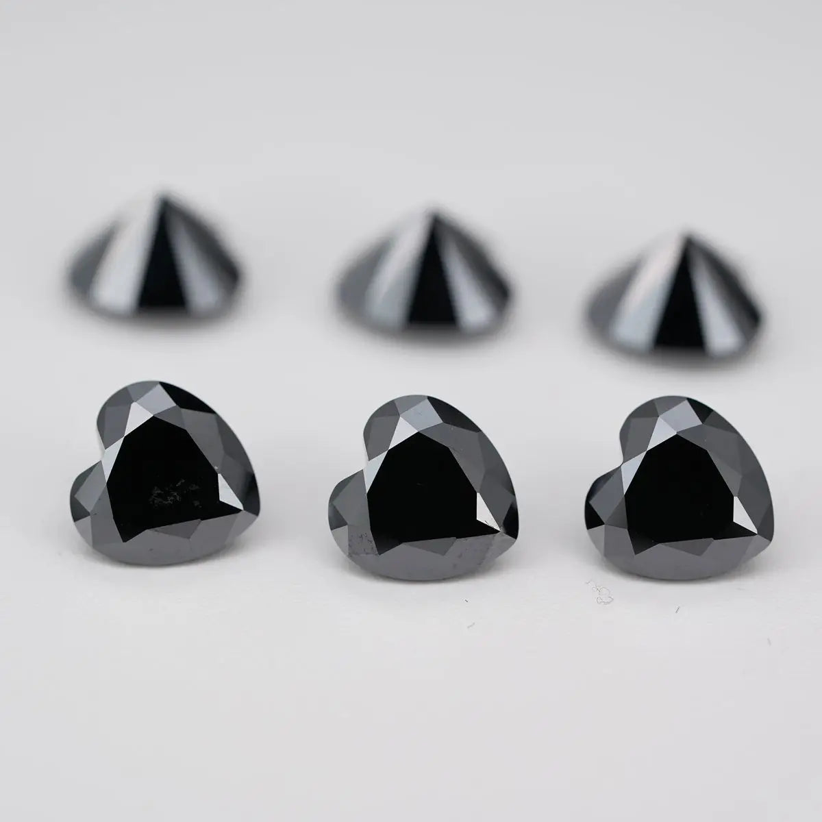 4mm-10mm Heart Cut Black Moissanite Stone 0.5ct 1ct 2ct 3ct Heart Moissanite Diamond Loose Gemstone