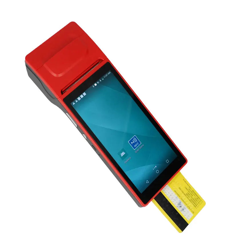 Pos Machine Offline Swipe Card Wireless Gprs Nfc Android Pos Terminal With 45mm Ticket Printer