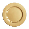 33cm Gold Glossy PP Plastic Charger Plates Eco-Friendly Luxury Dinner Plates for Weddings Parties Picnics Restaurants