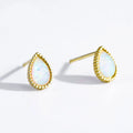 Fashion Jewelry 925 Sterling Silver Earring Water Drop Shaped Opal Gold Plated Stud Earrings Women Dropshipping Products 2023