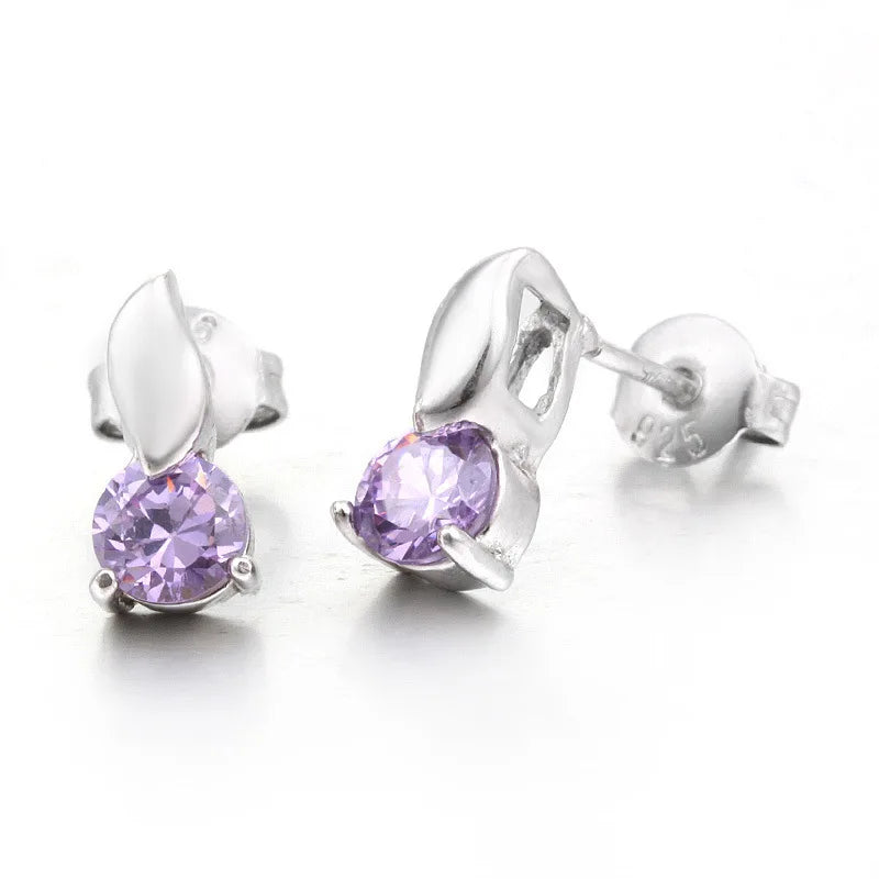 New Summer Collection 925 Sterling Silver Female Earring with Zircon Ear Bone Nail Rhodium Plated for Parties