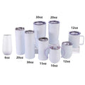 20oz Stainless Steel Tumblers Cups With Straw Double Wall Vacuum Insulated Sublimation Printing Mug Blanks Mug