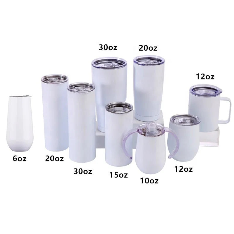 20oz Stainless Steel Tumblers Cups With Straw Double Wall Vacuum Insulated Sublimation Printing Mug Blanks Mug