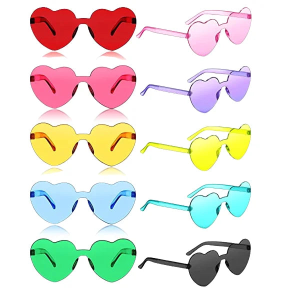 2025 Fashion Jelly Classic Rimless Candy Color Sunglasses Women Men Eyewear Shade Sun Glasses Lentes De Sol Heart Sunglasses