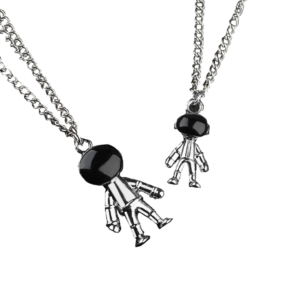 Fashion Stainless Steel Astronaut Activity Pendant  Necklace for Men Creative Spacement  Chain Choker