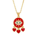 Hot Selling Colorful Oil Dripping Devil Eye Zircon Pendant Love Tassel Wholesale