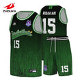 Free Design Sublimation Uniforme De Baloncesto Men Custom Green Color  Basketball Jersey Basketball Uniform
