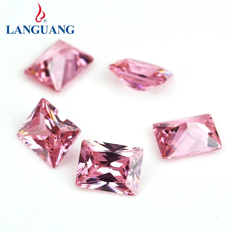 Custom Pink Rectangle Shape Fancy Stones Zircon Rhinestones for Clothes Decoration Factory Customized Pink Rectangle Shape Fancy