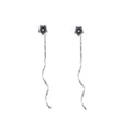 925 Sterling Silver Wavy Flower Earring  Line Female Long Idyllic Daisy Tassel Retro Earrings Personality Trendy