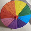Wholesale Traditional Handmade Eco-Friendly Bamboo Paper Umbrellas Outdoor Rainbow Parasol Handmade Decoration