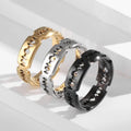 SC Personalized Titanium Steel Hollow Blade Rings Men Finger Rings Punk Hip Hop Gold Plated Stainless Steel Blade Men Rings