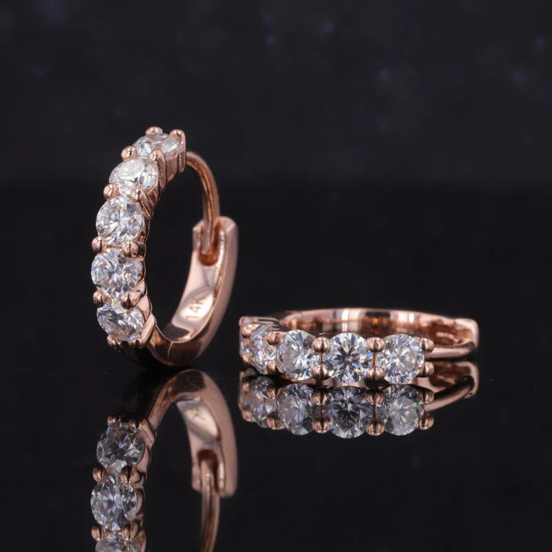 Starsgem Jewelry Gold Earring Melee Size Industrial Diamond Earring 14k Gold 2.6mm DEF VS VVS Lab Grown Diamonds Earring