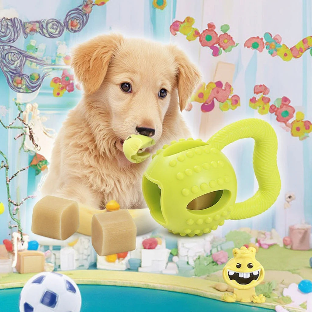 Eco-Friendly Interactive Educational Pet Toy Bite-Resistant TPR Molar Tooth Cleaning Ball Leaky Food for Dogs