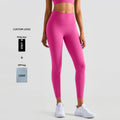 Women's Solid High Waist Full Length Spandex/Nylon Fitness Yoga Leggings-Quick Dry & Breathable Butt Elastic Workout Pants