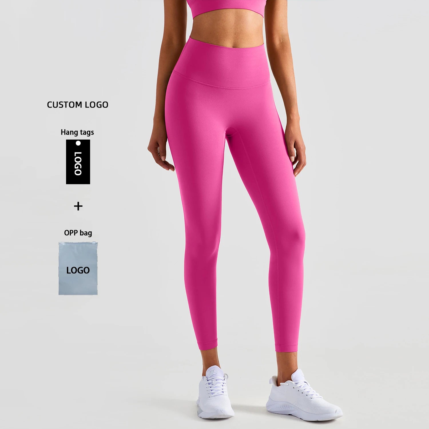 Women's Solid High Waist Full Length Spandex/Nylon Fitness Yoga Leggings-Quick Dry & Breathable Butt Elastic Workout Pants