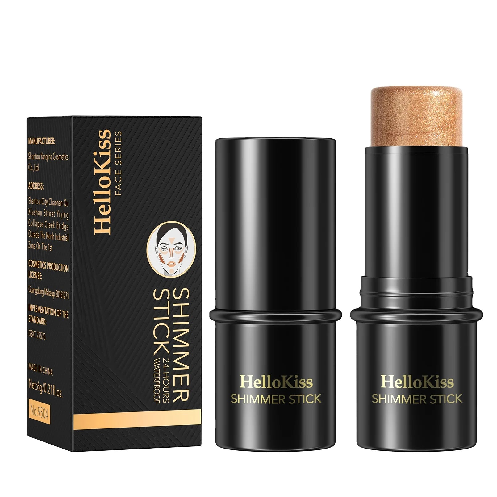 HelloKiss 10-Color Face and Body Makeup Pressed Mineral Powder Concealer Contour Shimmer Highlighter Stick