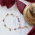 Bead Garnet Stone Plated Bead Bracelet Gold Minimalist Round Stainless Steel Natural Women's Ball BANGLES Cuff Bracelet Gem