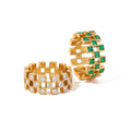 Nabest Waterproof Hollow Colorful Cubic Zirconia Ring Jewelry Women 18k PVD Gold Plated Fashion Stainless Steel Rings